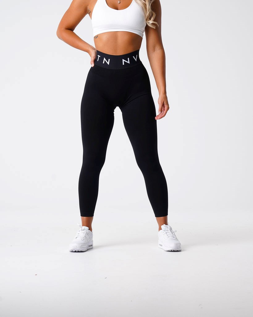 NVGTN Športové Seamless Leggings Čierne | JXM-975023