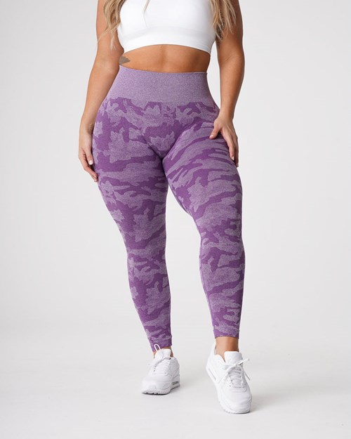 NVGTN Camo Seamless Leggings Violet | KDS-405693