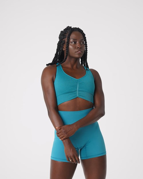 NVGTN Cinched Seamless Bra Teal | FXN-937584