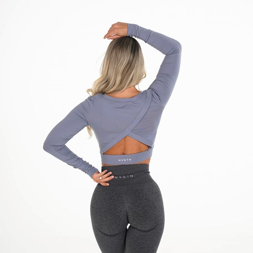 NVGTN Form Long Sleeve Crop Modre | OEH-328564