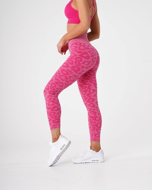 NVGTN Leopard Seamless Leggings Fuchsie | YON-053198