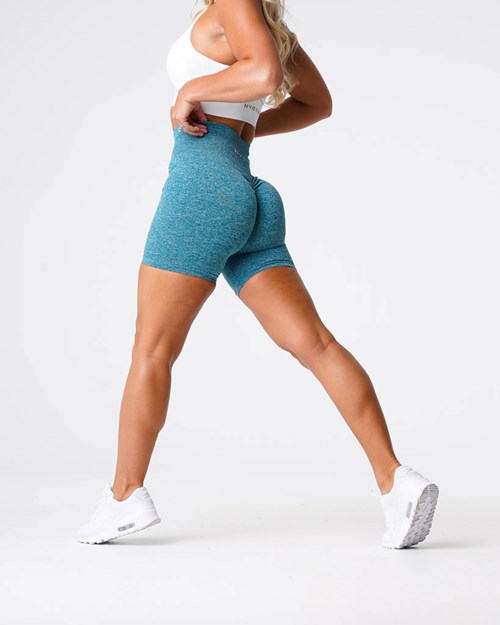 NVGTN Scrunch Seamless Shorts Teal | YVL-168397