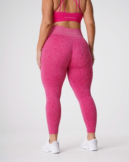 NVGTN Snakeskin Seamless Leggings Fuchsie | GAJ-471589