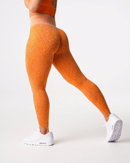 NVGTN Snakeskin Seamless Leggings Oranžové | HSG-937428