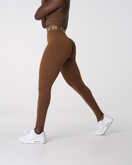 NVGTN Športové Seamless Leggings Mocha | UJR-469780